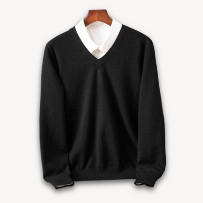 Pull Ajusté Doux Homme, col V
