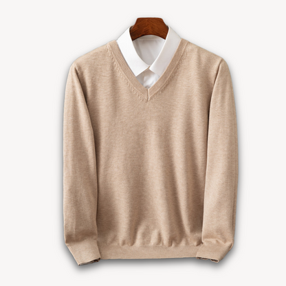 Pull Ajusté Doux Homme, col V