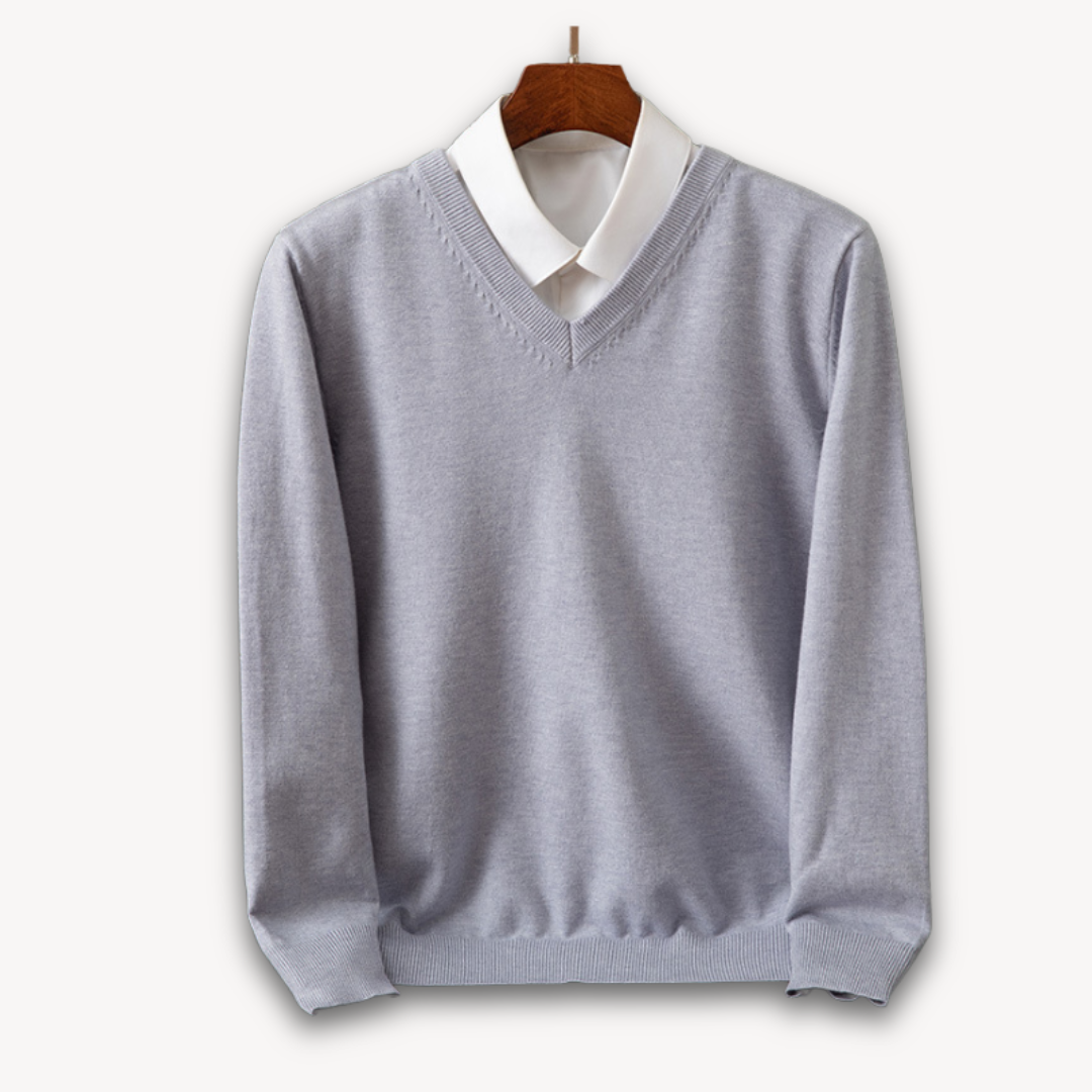 Pull Ajusté Doux Homme, col V
