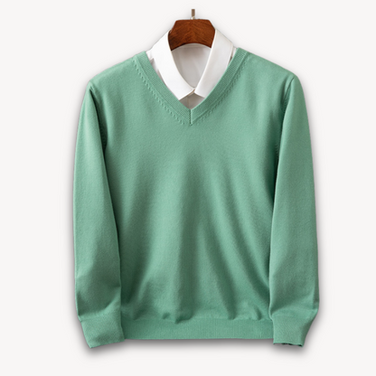 Pull Ajusté Doux Homme, col V