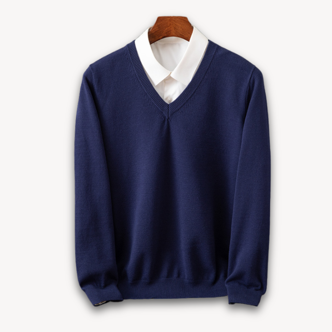 Pull Ajusté Doux Homme, col V