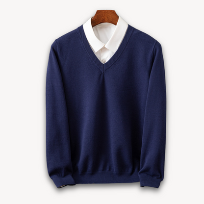 Pull Ajusté Doux Homme, col V