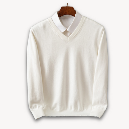 Pull Ajusté Doux Homme, col V