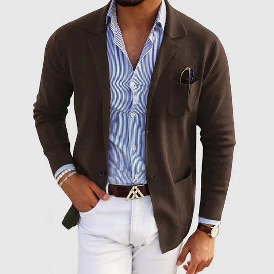 Blazer Homme cintré coupe décontracté poches – coloris fauve