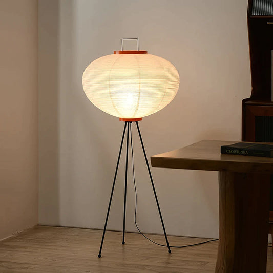 Élégant Rice Paper Floor Lamp with Soft Diffused Light