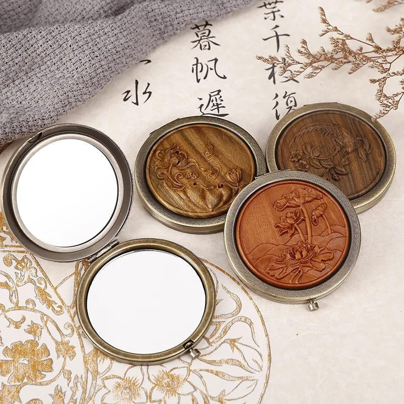 Miroir De Poche Décoratif Bois