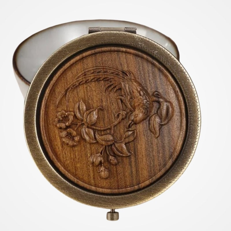 Miroir De Poche Décoratif Bois
