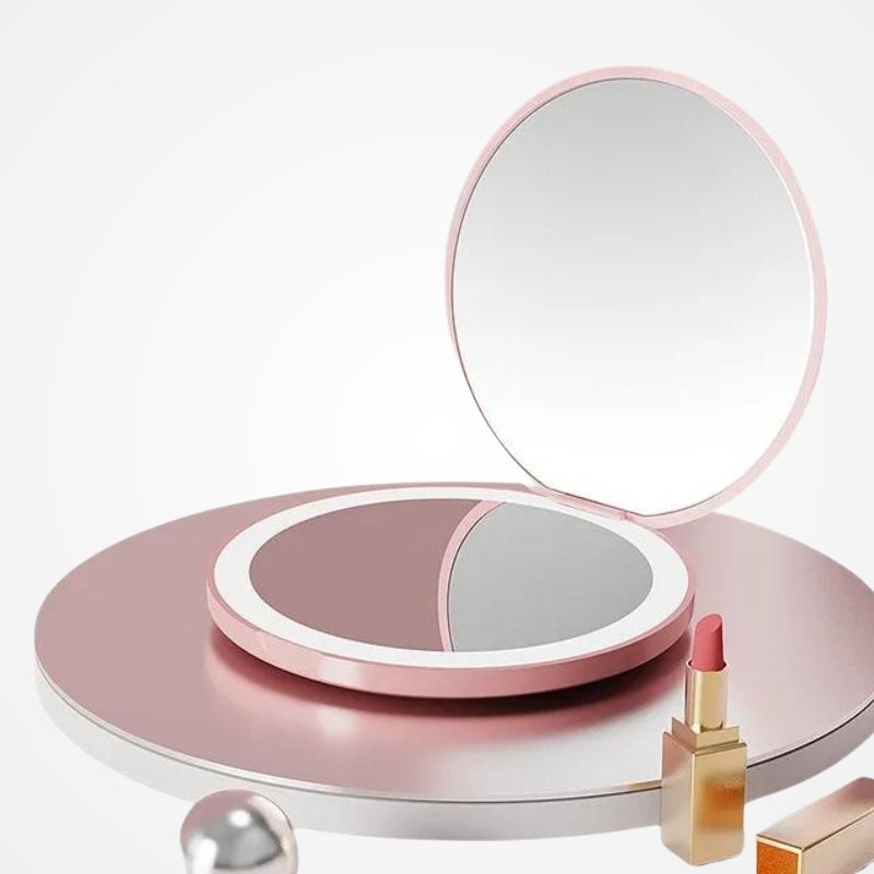 Miroir LED de Poche Lumineux USB | Maquillage Voyage Parfait | Le Sac du Voyageur