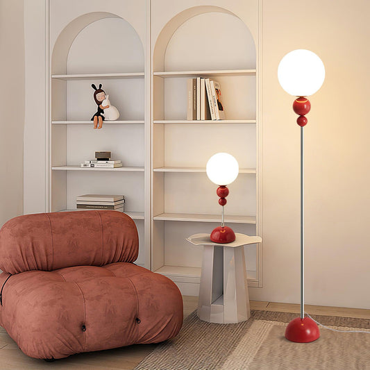 Modern Clavel Metal Floor Lamp with Glass Accent – coloris Green