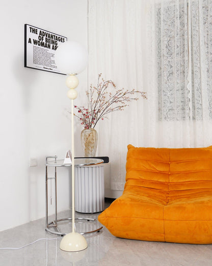 Lampadaire Moderne Clavel, métal et verre