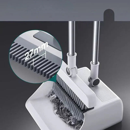 Multifunctional Home Broom and Dustpan Cleaning Set – coloris White