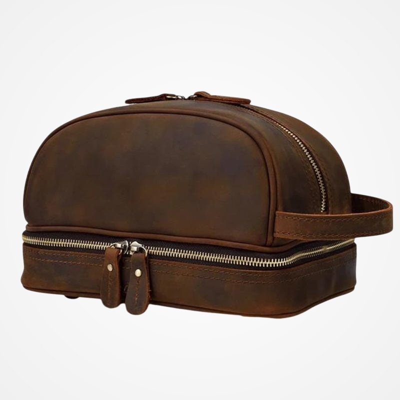 AZURIA - Trousse De Toilette Homme En Cuir Vintage