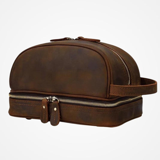 AZURIA - Trousse De Toilette Homme En Cuir Vintage