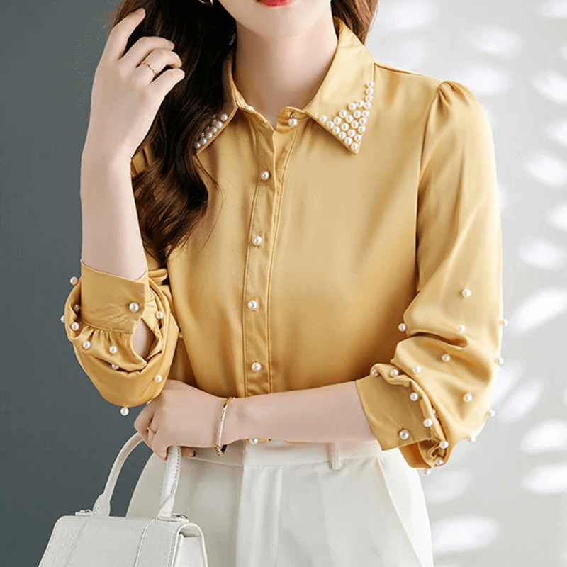 Chemise Boutonnée Ornée de Perles