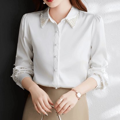 Chemise Boutonnée Ornée de Perles