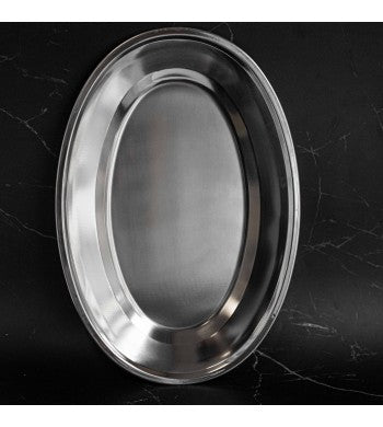 Grand plat de service en inox ovale
