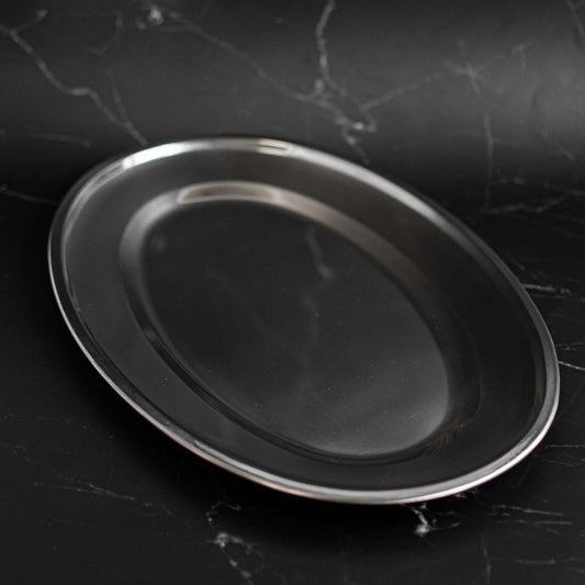 Grand plat de service en inox ovale