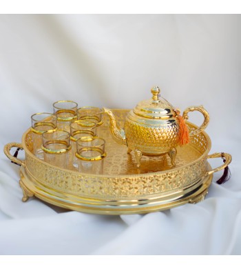 Théière marocaine en verre compatible gaz et vitrocéramique