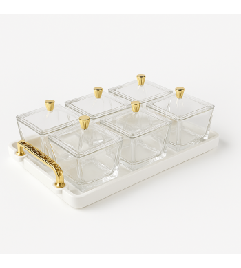 Set de 6 verres à thé marocain beldi doré
