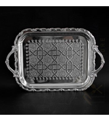 Set de 2 plateaux argentés