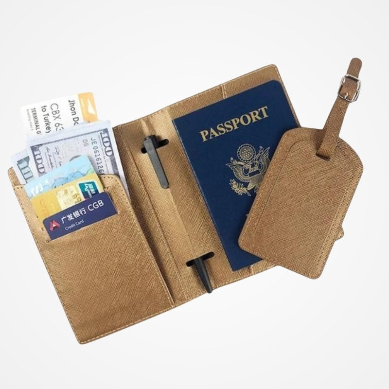 Portefeuille pour Passeport et Voyage en Simili