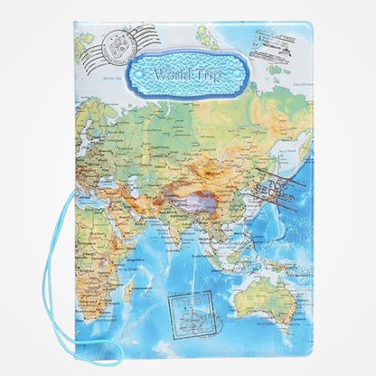Protège Passeport Carte du Monde – coloris Carte du Monde – Bleu ciel
