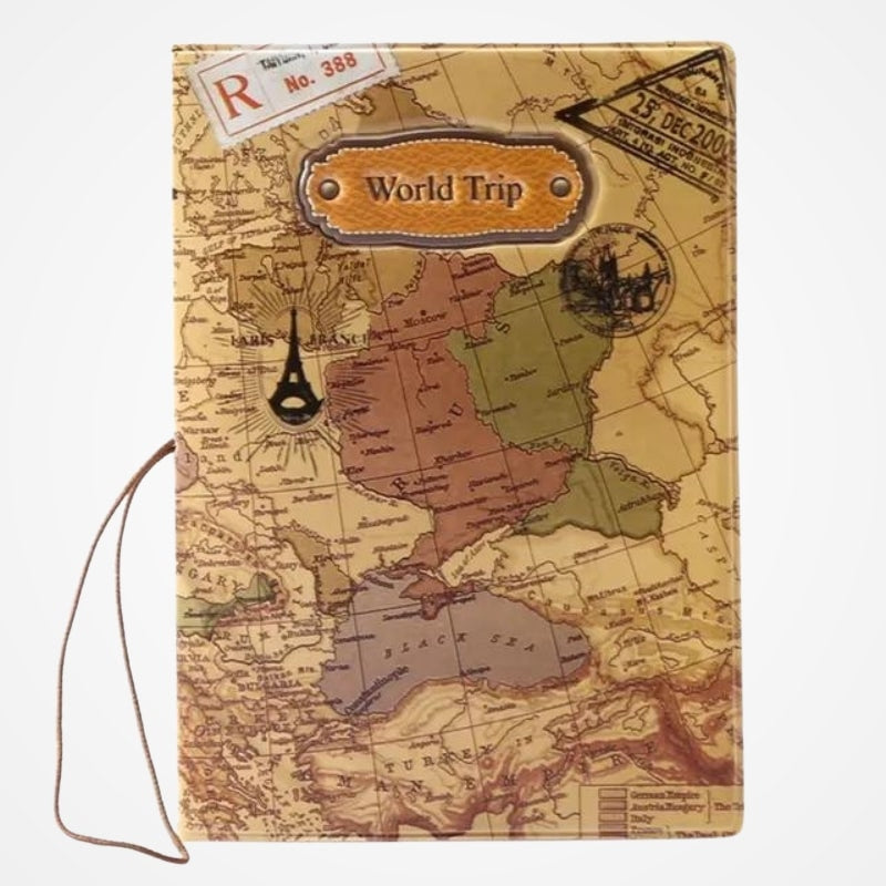 Une - Protège Passeport Carte Du Monde