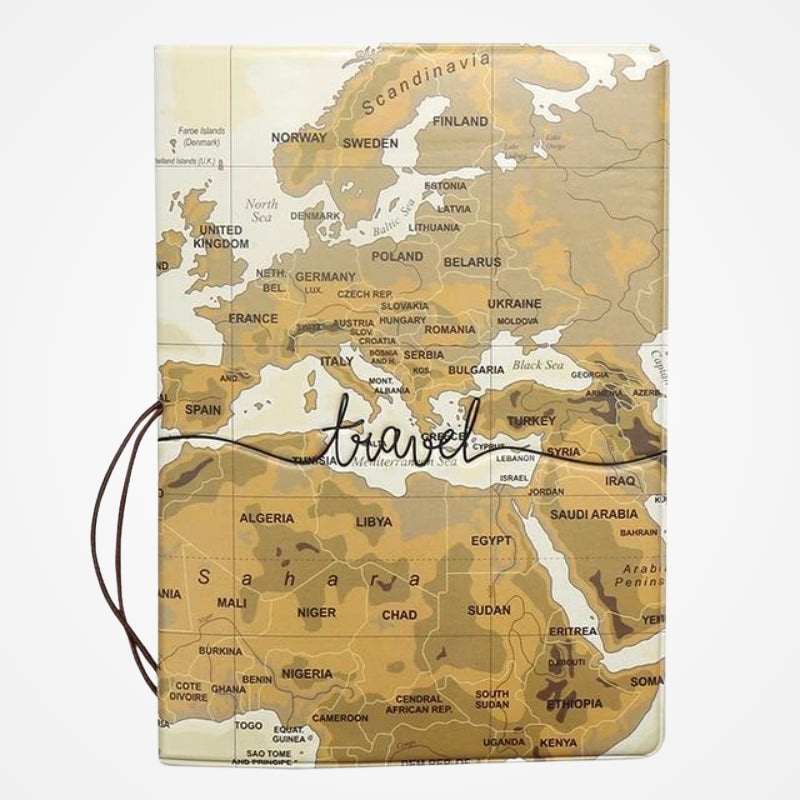 Une - Protège Passeport Carte Du Monde