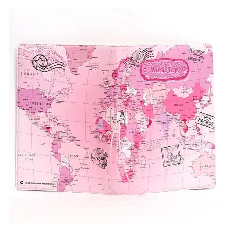 Une - Protège Passeport Carte Du Monde
