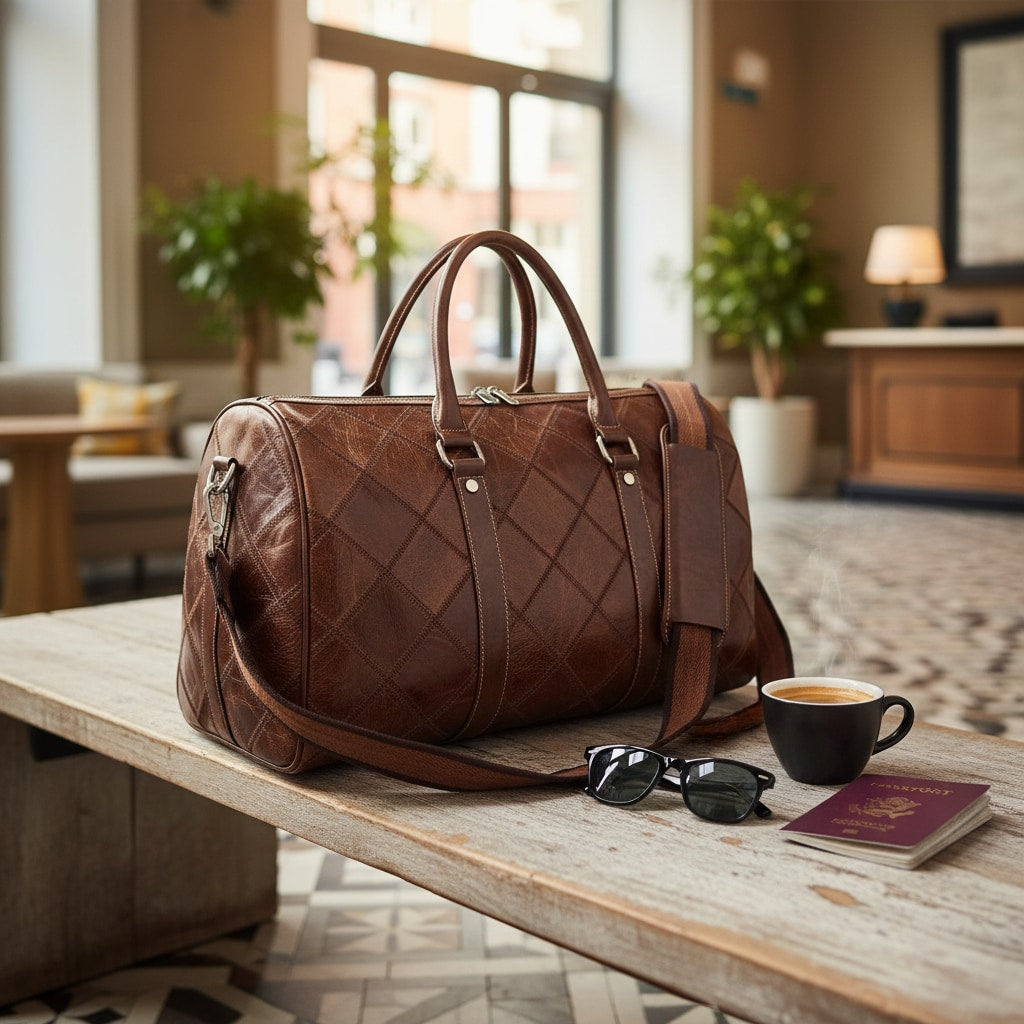 ALNAIR - Sac De Voyage Homme Cuir Vintage