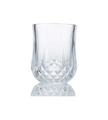 Set de 6 verres à pied doré 250ml, verre strié