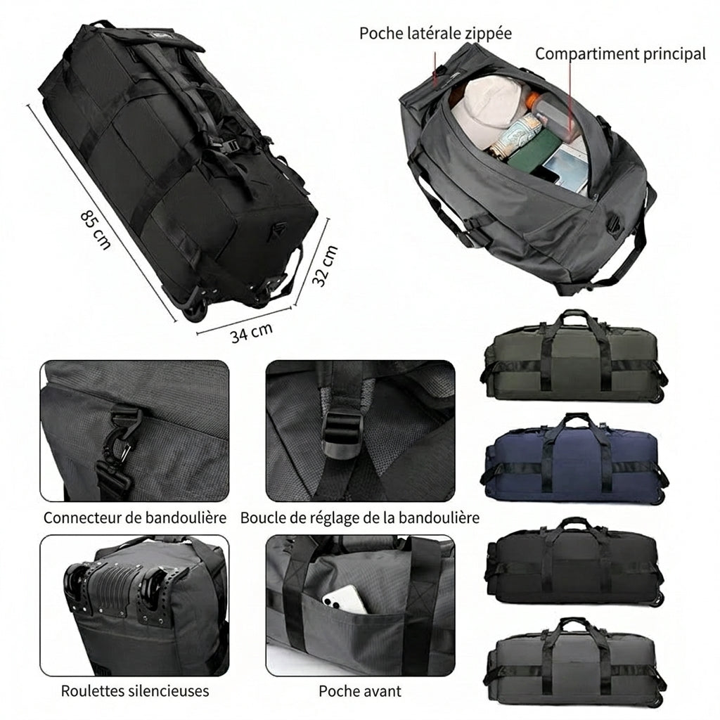 PHECDA - Grand Sac De Voyage Avec Roulettes