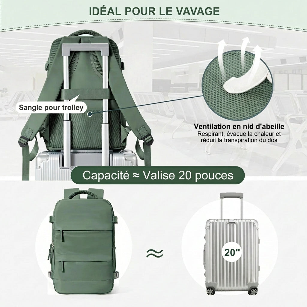 DUBHE - Sac à dos cabine avion 40x20x25 Ryanair