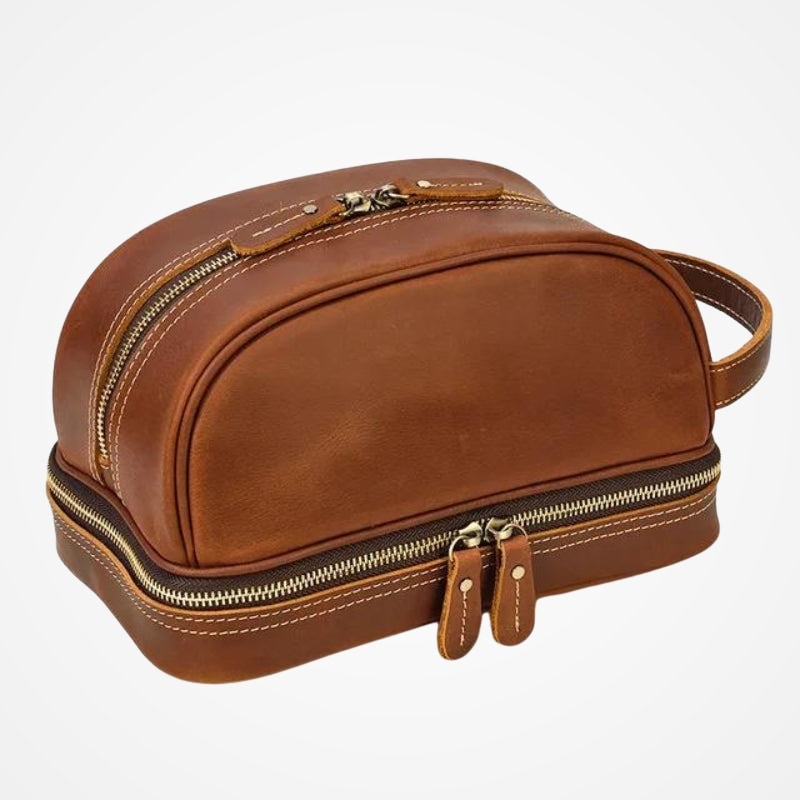 AZURIA - Trousse De Toilette Homme En Cuir Vintage