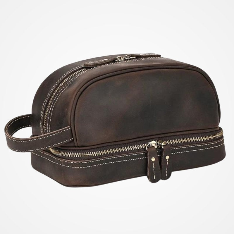 AZURIA - Trousse De Toilette Homme En Cuir Vintage