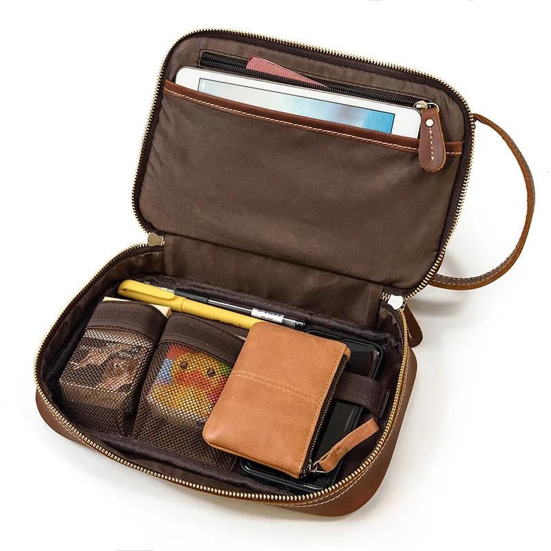 AZURIA - Trousse De Toilette Homme En Cuir Vintage