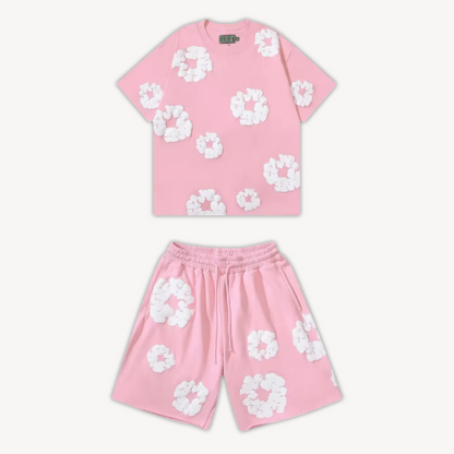 Ensemble Unisexe à Fleurs Décontracté