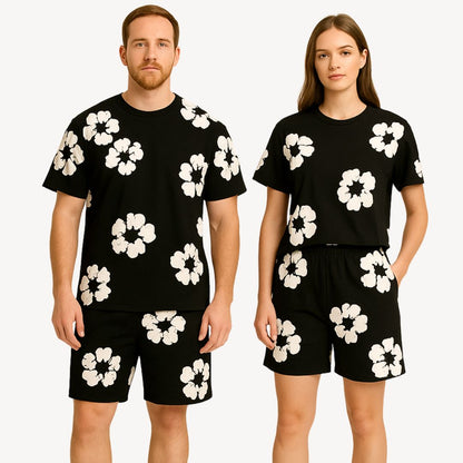 Ensemble Unisexe à Fleurs Décontracté