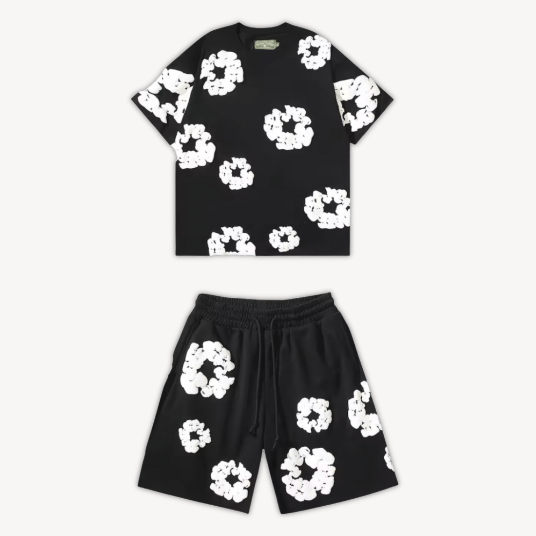 Ensemble Unisexe à Fleurs Décontracté
