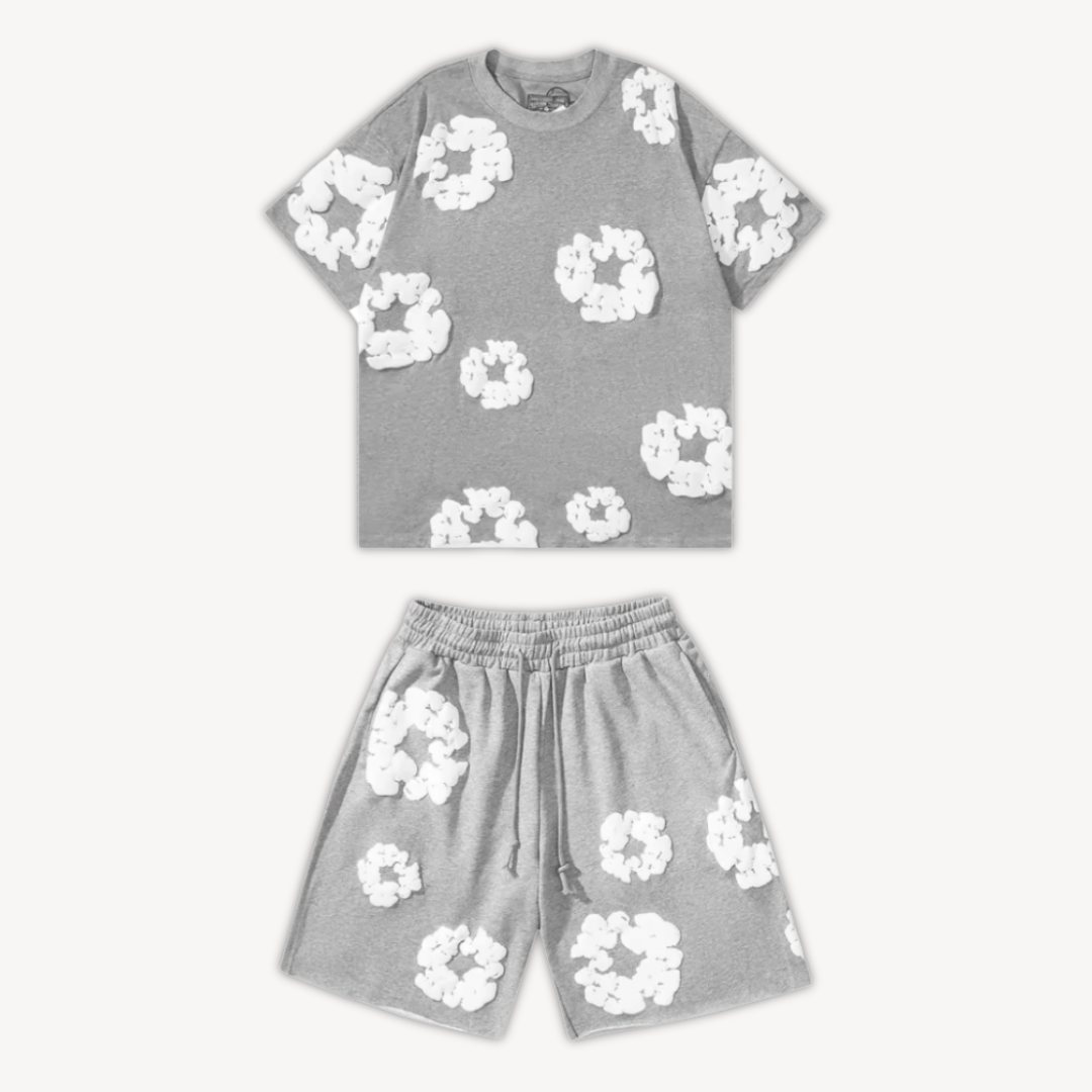 Ensemble Unisexe à Fleurs Décontracté