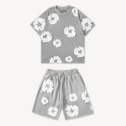 Ensemble Unisexe à Fleurs Décontracté