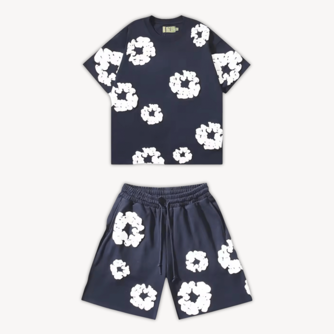 Ensemble Unisexe à Fleurs Décontracté