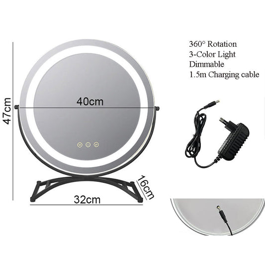 Makeup Mirror with Touch-Control LED Lighting