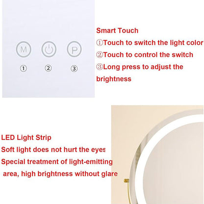 Miroir de Maquillage LED Tactile – Noir