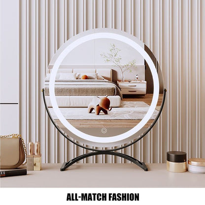 Miroir de Maquillage LED Tactile – Noir