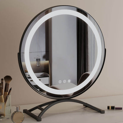 Miroir de Maquillage LED Tactile – Noir