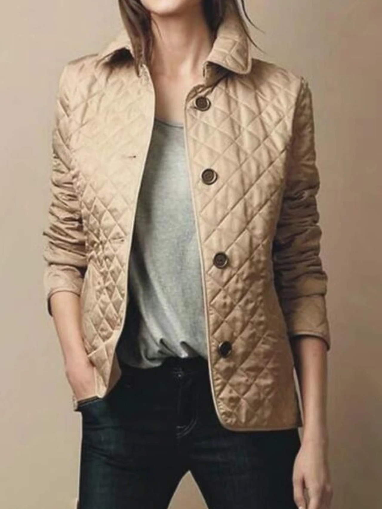 Veste Décontractée Matelassée Femme
