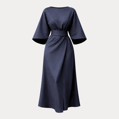 Robe Élégante Ceinturée Polyvalente Femme, mi-longue, portefeuille