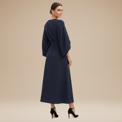 Robe Élégante Ceinturée Polyvalente Femme, mi-longue, portefeuille