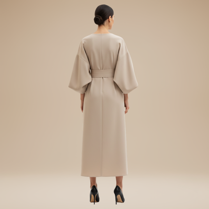 Robe Élégante Ceinturée Polyvalente Femme, mi-longue, portefeuille
